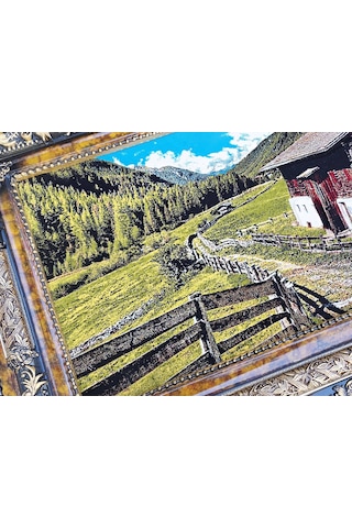 Vadiye Bakış Adlı İran Tebriz Halı Tablo 123x73cm - Duvar Halı Kilim Tablo
