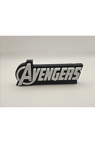 Avengers Yazılı 3d Dekoratif Obje 20cm Masaüstü Duvar Süsü Ma