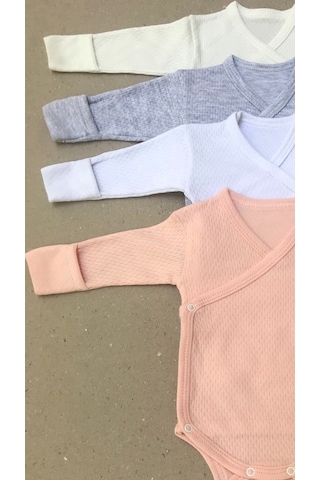 Özdemirlitekstil Bebelino Çıtçıtlı Badi Kruvaze (4 Lü Paket) (456579123) Çok Renkli