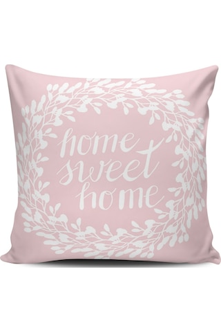 Kırlent Dünyası Home Sweet Home Dijital Baskılı Kırlent Kılıfı (387634089)