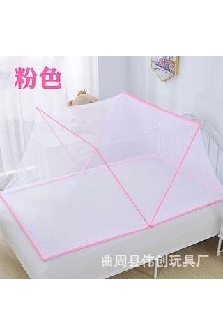 Geeksen Kolay Kurulumlu Katlanabilir Çocuk Sineklik - 128x67x50cm - Pembe Renk Diğer