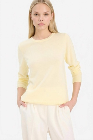 Defacto Regular Fit Bisiklet Yaka Triko Kazak F7091az25wnyl464 Sarı