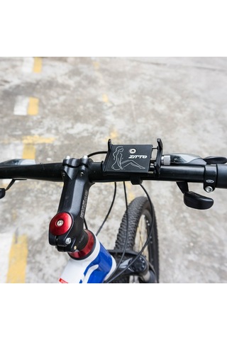 Ztto Z91 Mtb Bisiklet Telefon Tutucu Alüminyum Alaşımlı Bisiklet Gidon Montaj Cep Telefonu Braketi - Siyah