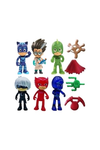 Pjmasks Pijamaskeliler Pj Kedi Çocuk Baykuş Kız Kertenkele Çocuk Gece Ninjası 10'lu Figür Seti