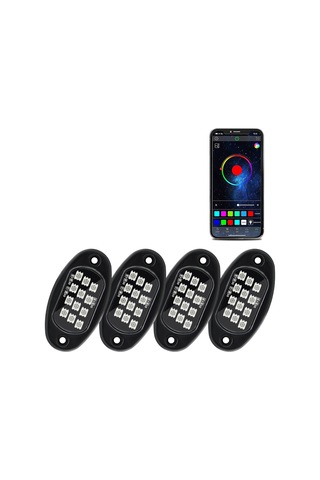 Led Kaya Işıkları 4 Adet Çok Renkli Led Işıklar Parlaklık K22432-4-3