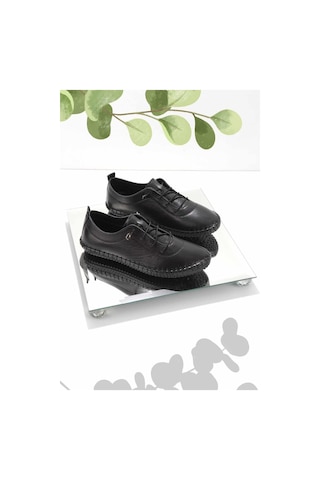 Siyah Hakiki Deri Kadın Casual Ayakkabı K01272000403 Siyah