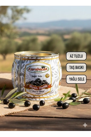 Karabacak Siyah Zeytin Süper Boy 2 Kğ Teneke Kutu 350-380 Kalibre