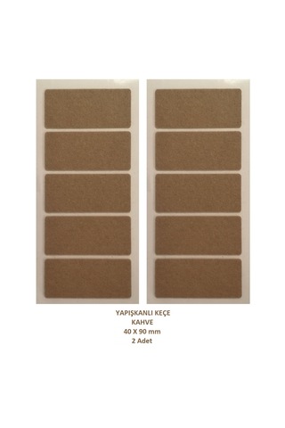 Zemin Koruyucu 40 X 90 Mm Kahve Keçe, Ses Ve Çizik Önleyici Kahve Mobilya Keçesi 2 Adet Kahve