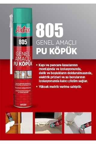 Akfix 805 Pu Pipetli Köpük 300Ml
