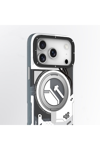 Apple Uyumlu iPhone 17 Pro Kılıf M-safe Şarj Özellikli Youngkit Starship Serisi Kapak Beyaz Beyaz