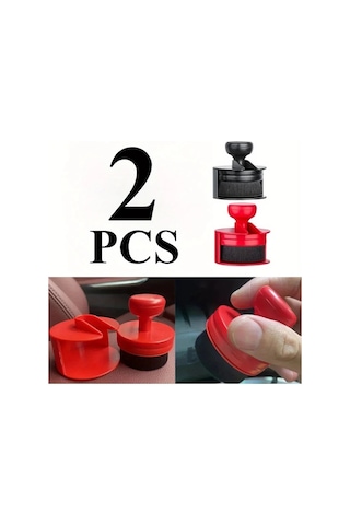 Fochsia 2 Adet Araba Lastik Parlatıcı Fırçası Standlı Oto Detay Temizleme Yıkama Fırçası Red