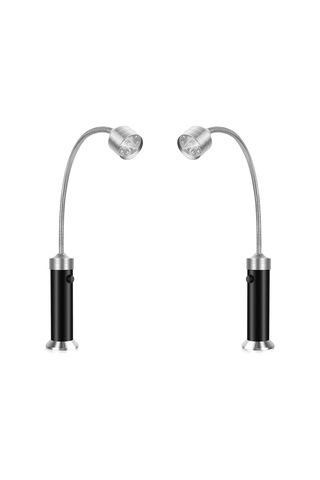 Dianziye 2 Adet Metal Isı Dayanıklı Bbq Işığı - Temizlenmesi Kolay Kamp Ve Seyahat Led Lambaları Siyah