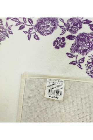 Cotton Soft -lila Beyaz- 2li Banyo Seti, Paspas Takımı Lila - Beyaz