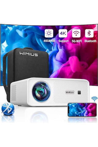 Wimius W7 Yerel 1080P 4K Destekli - 5G Wifi Bluetooth Projektör