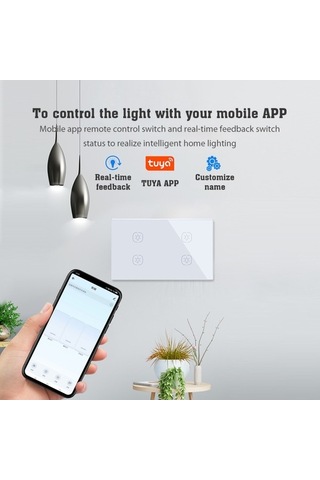 Dancemonkey Tuya Akıllı Duş Anahtar Cam, Google Home & Alexa, Mobil Uygun