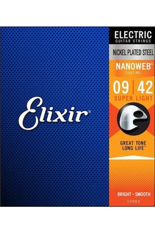 Elixir 009-042 Nanoweb Elektro Gitar Teli 12002 Elixir 009-042 Nanoweb Elektro Gitar Teli 12002