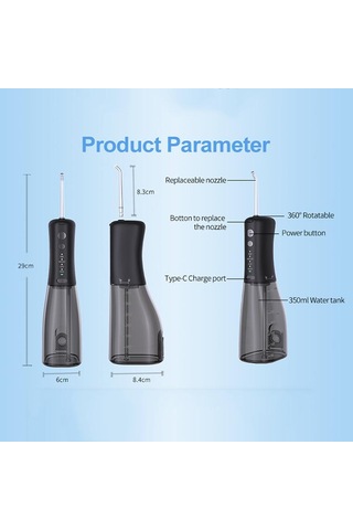 F500 Ipx7 Su Geçirmez 350ml Şarj Edilebilir Taşınabilir El Darbeli Elektrikli Pensesinde Siyah