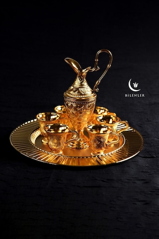 8 Parça Zemzem Takımı Hediyelik Ve Sunumluk Set - Sarı