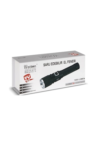 Cree Tg Led 1000 Lümen Göstergeli Fonksiyonel El Feneri Wt-732 Asorti