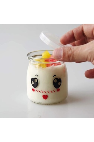 6 Adet Sevimli Küçük Cam Yoğurt Kavanoz Kapakları Ile Bebek Gıda Kavanozları Puding Bal Düğün Düğün Duş Şeker & Amp İçin Bal Kavanoz Yedek Cam Kavanoz Krema Tencere 4 Izgara