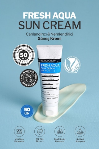 Derma Factory Su Bazlı Nemlendirici Güneş Kremi Derma Factory Fresh Aqua Sun Cream SPF 50+ PA++++