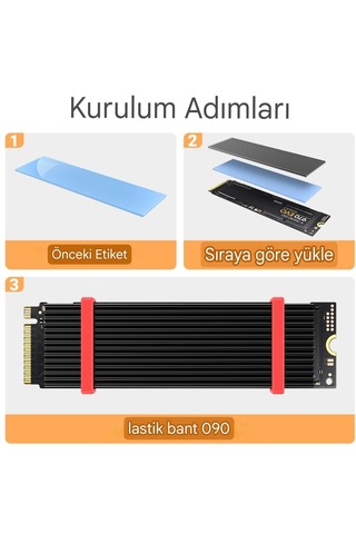 M.2 2280 Ssd Nvme Soğutucu Alüminyum Alaşım Isı Emici Termal Pad
