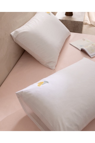 Bellure 2'li %100 Pamuk Nakışlı Yastık Kılıfı - Beyaz 8684427348116 Çok Renkli