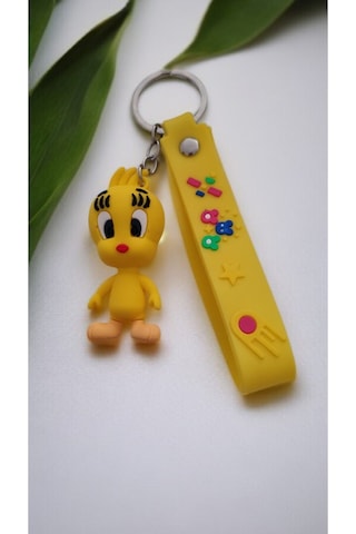 2 Li Büyükboy Looney Tunes Tazmanya Canavarı Ve Tweety Anahtarlık Seti Silikon Anahtarlık