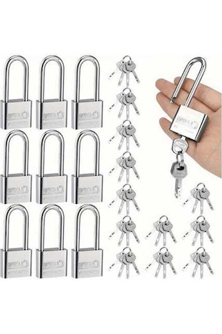 Besthome1 12 Adet Paslanmaz Çelik Kilit Uzun Dilli Anahtarlar, Ağır Hizmet Tipi Su Geçirmez