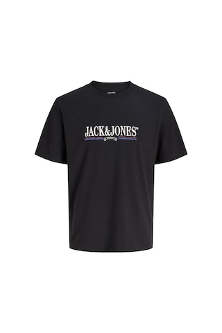 Jack & Jones Büyük Beden Gögüs Baskili Regular Fit Tisört - Frederiksberg - 12307847 Siyah