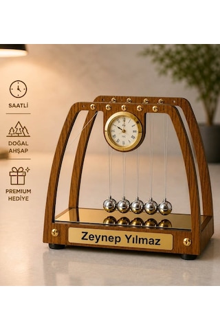 Kişiye Özel İsimli Saatli Masaüstü Newton Denge Topları & Isıtıcılı Kupa Seti Ofis Ve İş Hediyesi 74228452