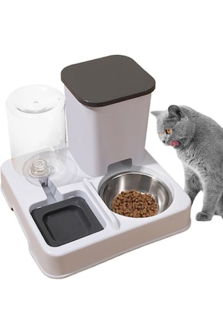 Monozone 2in1 Otomatik Evcil Hayvan Mama Su Kabı Kedi Ve Köpek Mama Su Sebili 750g Mama 1l Su