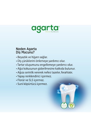 Agarta 3 Adet Doğal Florürsüz Bitki Özlü Diş Macunu 100 ML