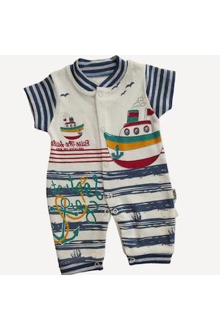 Erkek Bebek Gemili Tulum Çok Renkli-Çok Renkli-3 Ay