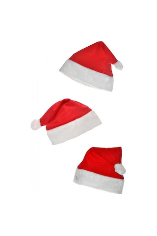 Noel Baba Şapkası 3 Adet Set