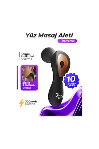 7go 7gmg10 Titreşimli Yüz Masaj Tabancası Cilt Bakımı Rahatlama ve Şişlik Azaltma İçin 10 Modlu P Siyah