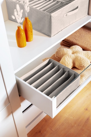 Serstil 6 Bölmeli Çekmece Içi Dolap Kıyafet Iç Çamaşırı Katlanabilir Düzenleyici Organizer Kutu 28x28x12cm Martı Gri