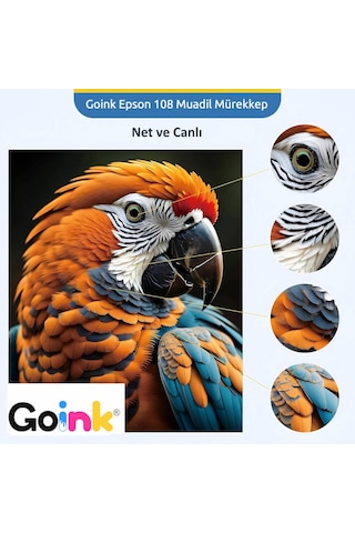 Goink Epson 108 Sarı Mürekkep 500 Ml + 70 Ml Uyumlu
