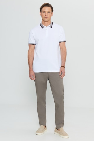 Altınyıldız Collectıon Erkek Beyaz %100 Pamuk Slim Fit Dar Kesim Polo Yaka Tişört
