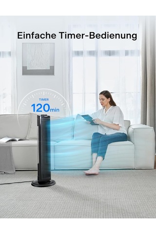 Pelonis Kule Fan, Sessiz Çalışma, 3 Hız Ayarı, Zamanlayıcı, 60 Salınım