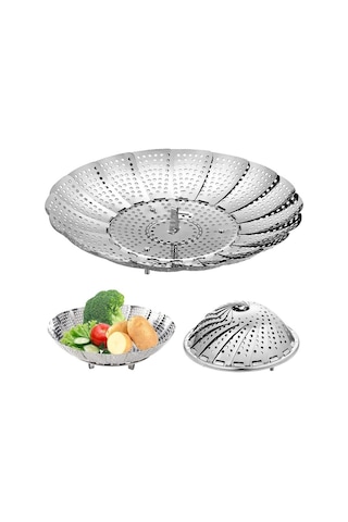 Buharda Sebze Haşlama Ve Pişirme Aparatı Sepeti Buharda Pişirici