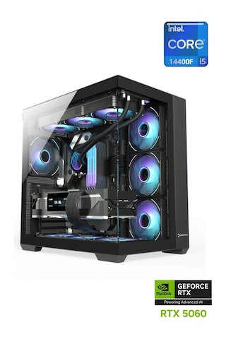 Apphirex Prime 54X i5-14400F 32 GB 1 TB M2 SSD 8 GB RTX5060 Free Dos Masaüstü Oyuncu Bilgisayarı