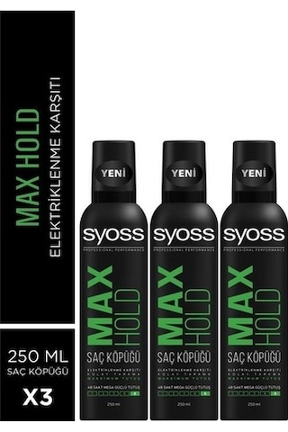 Syoss Köpük Maximum Tutuş Saç Spreyi 3 x 250 ML