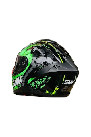 Smk Typhoon Reptile Kapalı Kask 001 Gri - Siyah - Yeşil