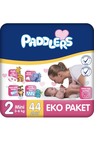 Paddlers Bebek Bezi 2 Numara Mini 44 Adet (3-6 Kg) Eko Paket