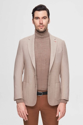 D's Damat Ds Damat Regular Fit Bej Armürlü Çift Yırtmaçlı Yünlü Blazer Kumaş Ceket 3hf04ır224361 Bej