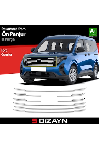 S-dizayn Ford Courier Krom Ön Panjur 8 Prç. 2023 Üzeri A+ Kalite