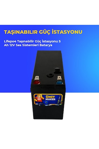Lifepo4 Taşınabilir Güç İstasyonu 5 Ah 12v Ses Sistemleri Batarya