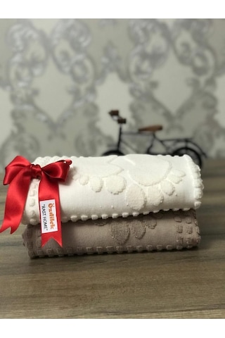Banyo Ayak Havlusu 2'li Krem-bej