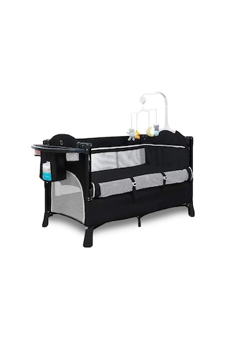 Teknum 4'ü 1 Arada Bebek Yanı Beşik Co-sleeper, Çok Fonksiyonlu Peacock Mavi Siyah